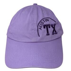 Austin TX Slideback Baseball Hat Purple Medium Embroidered Paramount
